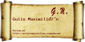 Gulis Maximilián névjegykártya